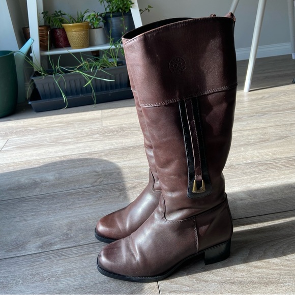 College Shoes - Aqua College Brown Leather Fleece Lining Riding Boots
